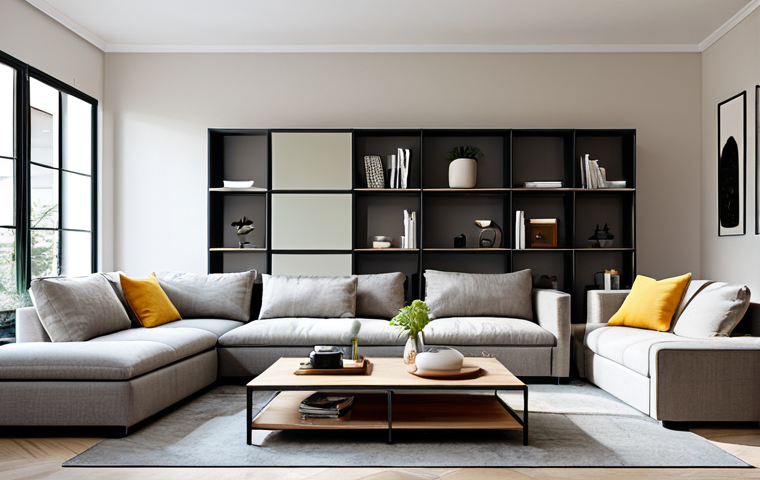 **

"A modern, family-friendly living room featuring affordable, well-designed furniture from a Chinese brand. The furniture is fully clothed with durable fabric in neutral colors. Include a comfortable sofa, coffee table, and shelving unit. The setting is a bright, inviting apartment. Perfect anatomy, correct proportions, professional photography, high quality, safe for work, appropriate content, fully clothed, modest."

**