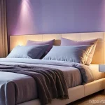 LED 무드등 추천 - **"Serene Bedroom Retreat with Warm Ambient Lighting"**
    A tranquil and cozy bedroom at dusk, fea...