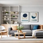 이케아 가성비 제품 추천 - **Prompt 1: Modern Living Room with KALLAX Divider**
    A bright and airy open-plan living room and...