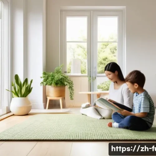 친환경 가구 브랜드 - **Prompt 1: Healthy and Natural Family Living Space**
    An interior scene of a sunlit, modern livi...