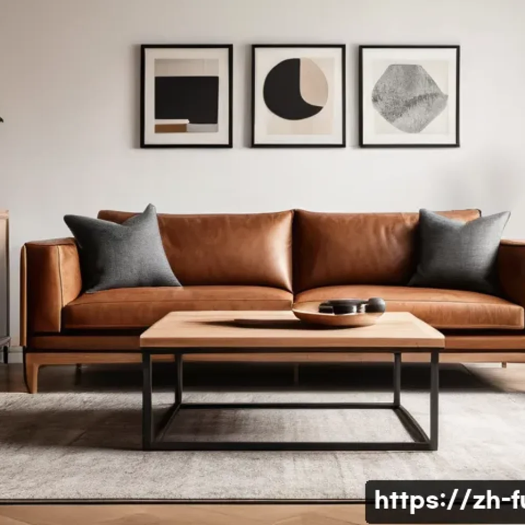 모던 클래식 가구 스타일 - A modern living room interior featuring classic furniture with simplified carved wood details, combi...