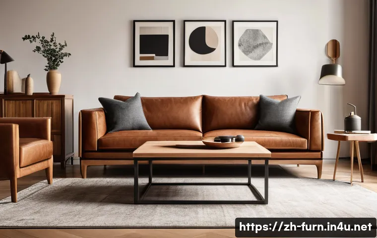 모던 클래식 가구 스타일 - A modern living room interior featuring classic furniture with simplified carved wood details, combi...
