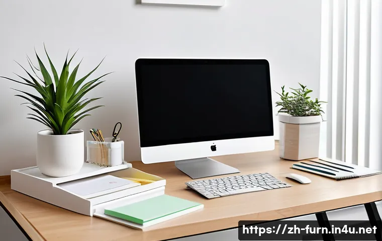 책상 정리함 추천 - A sleek modern desktop organizer with a minimalist design, featuring a pure white acrylic material, ...