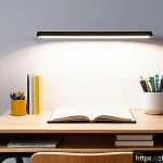 학생 책상 추천 - A modern student study desk setup in a bright room, featuring a medium-sized desk about 110 cm wide ...
